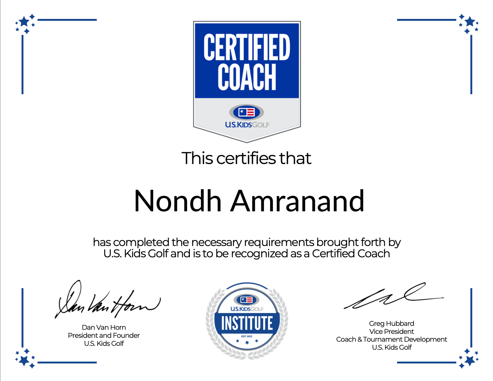 U.S. Kids Certified Coach